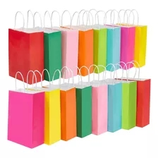 30pcs Bolsa Papel 21x15x8cm Colores Cumpleaños Fiesta