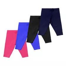 Kit 4 Calças Legging Bebês Cotton Algodão Elastano Lgik24