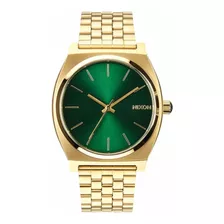 Time Teller De Nixon A0451919-00. Reloj Dorado Y Verde Para