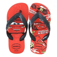 Sandalias Havaianas Cars Rojo Y Negro Kids Originales