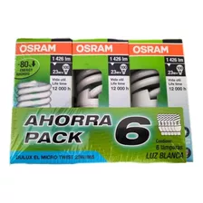 Foco Ahorrador Osram Espiral Luz Fría Con 6 Focos De 23 Watt Color De La Luz Blanco Frío