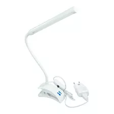 Luminária Flexível Tubo 13 Leds Clipe Prendedor Leitura Usb Cor Da Estrutura Branco