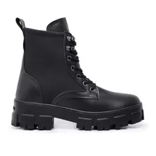 Bota Feminina Coturno Falcucci Blogueira Tratorada Militar