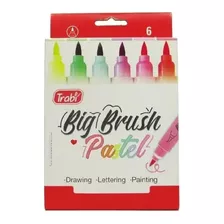 Marcador Trabi Big Brush Pastel Ideal Lettering X 6 Unidades