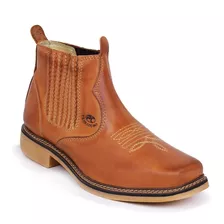 Botina Masculina Couro Legítimo Bota Cano Curto Country