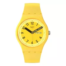 Reloj Swatch Proudly Yellow Color De La Correa Amarillo Color Del Bisel Amarillo Color Del Fondo Blanco