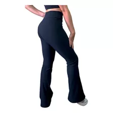 Calça Flare Feminina Cintura Alta Malha Canelada