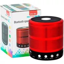 Mini Caixa De Som Ws-887 Vermelha/ Bt / Radio /fone/aux