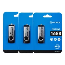 Kit C/ 3 Pen Drive De 16gb Hoopson