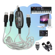 Cabo Midi Usb Para Instrumentos Musicais E Gravação De Áudio