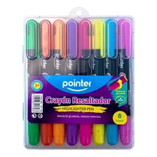 Crayon Resaltador Grueso Gel X 8 Uds Pointer
