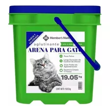 Arena Para Gato Members Mark Aglutinante - Cubeta Con 19 Kg.