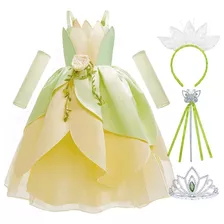 Vestido Em Forma De Sapo Da Princesa Tiana Para Meninas E Po