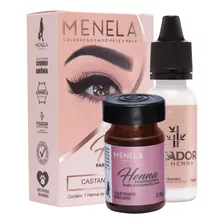 Kit Henna Para Sobrancelhas Castanho Escuro Menela 2,5g