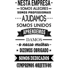 Adesivo Decorativo Parede Frase Motivacional Nesta Empresa Cor Preto