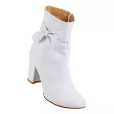 Botín Casual Tacón Mujer Blanco Tactopiel Stfashion 00303815