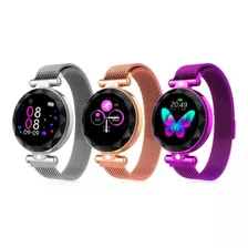 Reloj Inteligente Dama Fitness Brazalete Elegante Metalizado