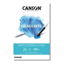 Block Canson Graduate Acuarela 250g A4 20 Hojas 21 X 29,7cm