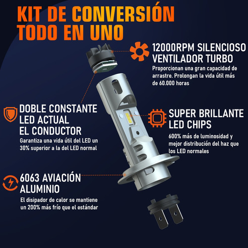 H7 Led Kit De Faros Bajos / Laterales 11000lm 6000k Foto 5