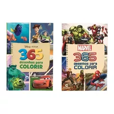 Kit 2 Livros Para Colorir Disney Pixar E Vingadores Marvel