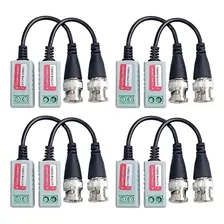 Kit 4 Pares Balun Passivo Cftv Conversor Utp Hd Ahd/tvi/cvi