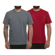 2 Camisetas Camisa Blusa Gola Redonda Básico 100% Algodão C4