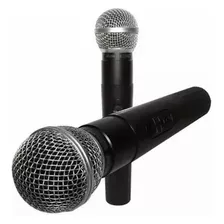 Microfone Sem Fio Duplo Uhf 50 Metros Le-906 110/220 Cor Preto
