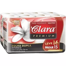 Papel Higiênico Clara Folha Dupla 3 Pacotes Com 12 Rolos 30m