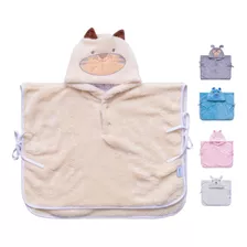 Poncho Microfibra Bebê Infantil Bichinhos Capuz 6 Á 36 Meses