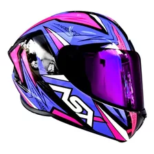 Capacete Feminino Integral Asx Axxis Vector Roxo Rosa Brilho