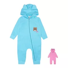 Macacão De Bebê Ursinho Zíper Soft Inverno Frio Envio Rapido