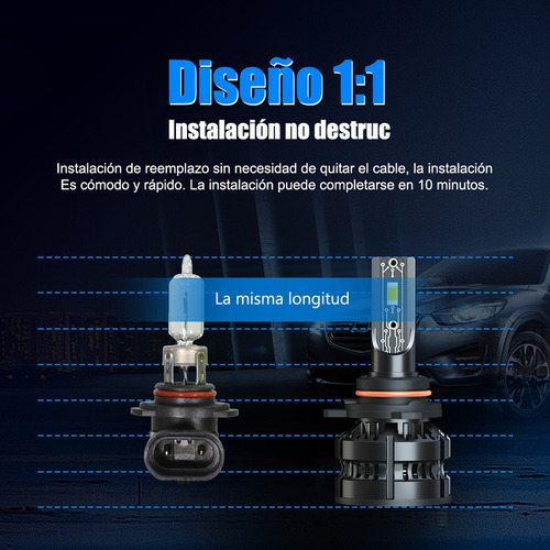 Para Fiat 500 2012-2019 4x Kit De Bombillas Led Para Faros Foto 5