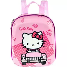 Mochila Pequena Maxtoy Hello Kitty Carro Rosa