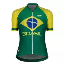 Camisa Ciclismo Feminina Asw Oficial Seleção Brasileira Cbc