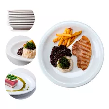 50 Pratos Raso Protel Restaurante Porcelana Schmidt 2a Linha