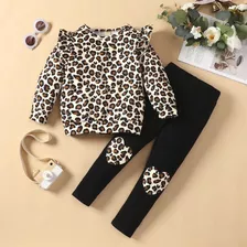 Conjunto Infantil Menina Outono Blogueira Animal Print