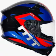 Capacete Mt Helmets Kre Masculino Tricomposto Azul Vermelho