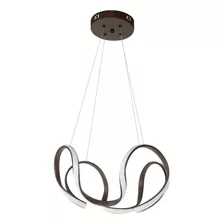 Lustre Pendente Led Moderno Circular 40w 3000k Marrom Cafe