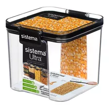 Recipiente Sistema Ultra Resistente Tritan 700ml Rectangular Color Negro