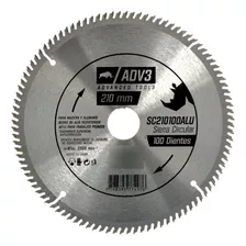 Sierra Circular Madera Aluminio 210 Mm 100 Diente Widia Adv3 Color Plateado