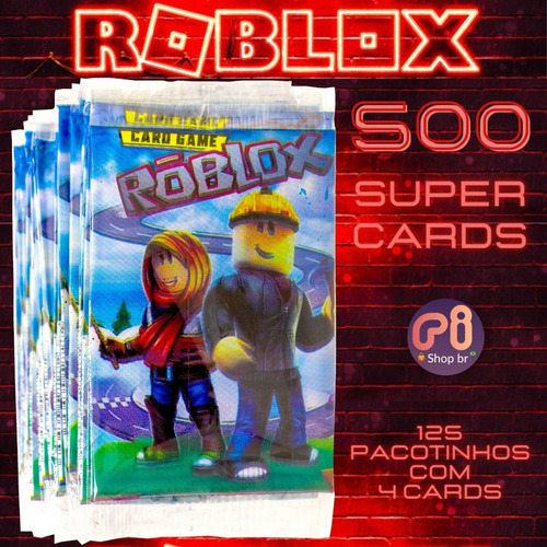 Kit 200 Cards Roblox = 50 Pacotinhos Figurinhas Coleção Bafô