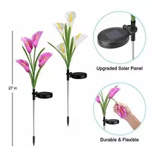 Juego De Luces Solares Para Jardin, Con 12 Flores