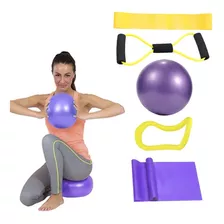 Kit Exercicio Com Bola P/ Pilates E Elastico Extensor