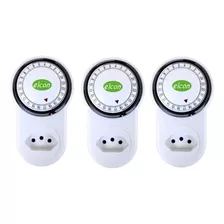 Kit C/ 3 Temporizador Mecânico De Tomada Bivolt Timer Oferta