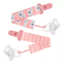 Kit Com 2 Prendedores De Chupeta Coala Rosa 14496 - Buba