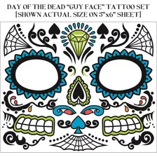 Día De Los Muertos Tatuaje En La Cara Masculina
