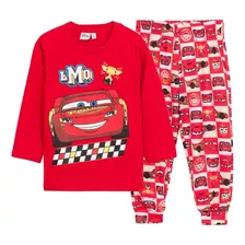 Pijama Cars Manga Larga Niños Licencia Oficial Disney 