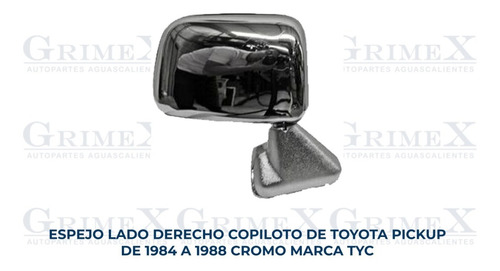 Espejo Toyota Pickup 1984-1985-1986-1987-1988 Cromo Ore Foto 10