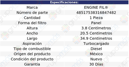 Filtro De Aire Engine Fil Peugeot 301 L4 1.6l Diesel 2016 Foto 2