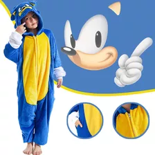 Pijama Mameluco Kigurumi Sonic Disfraz Cosplay Para Niños